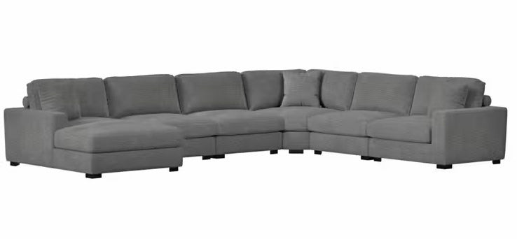 Lounge Charcoal Modular 6 Piece Sectional - MJM Furniture