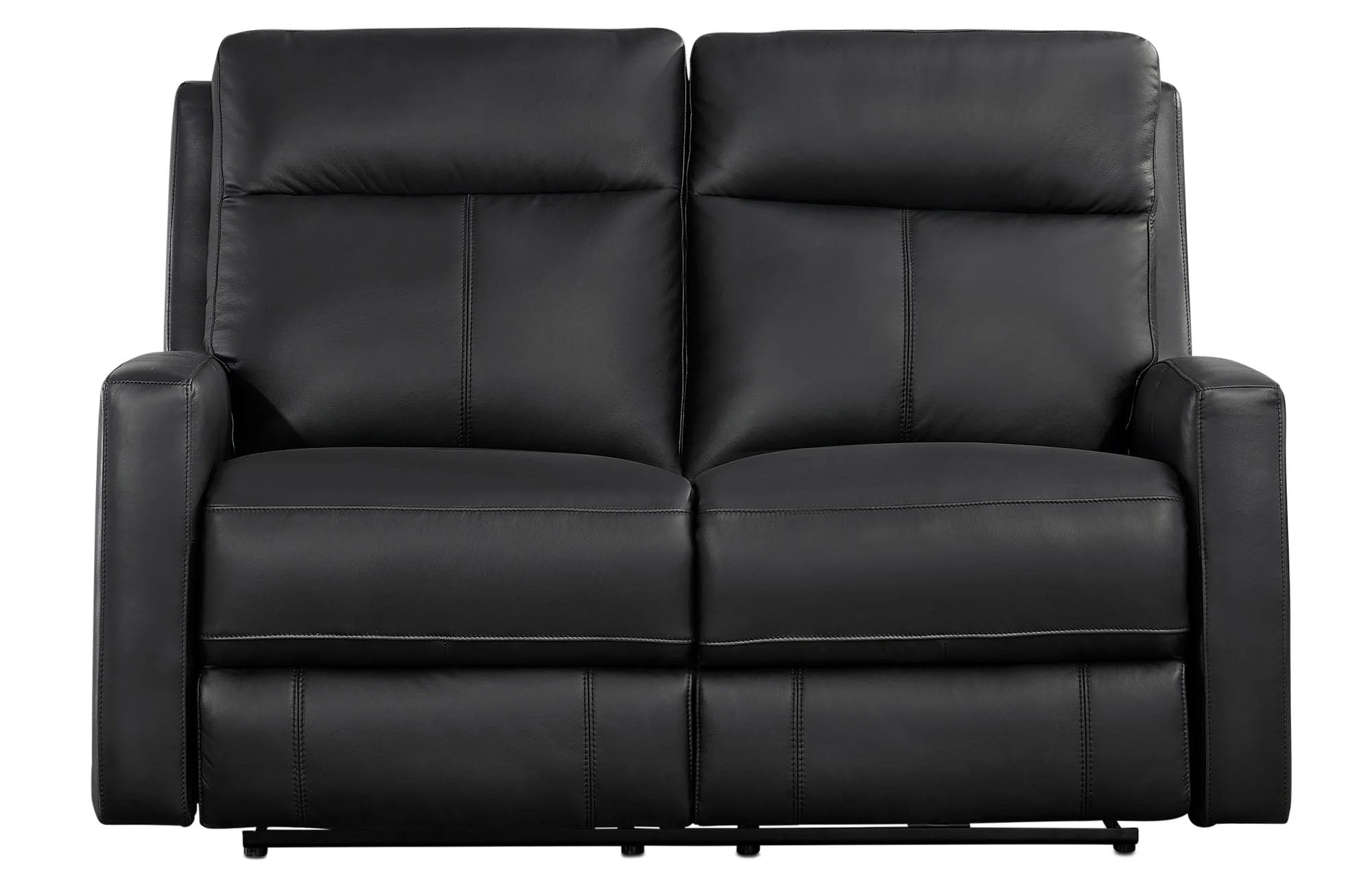 Modena Black Leather Zero Gravity Reclining Loveseat - MJM Furniture