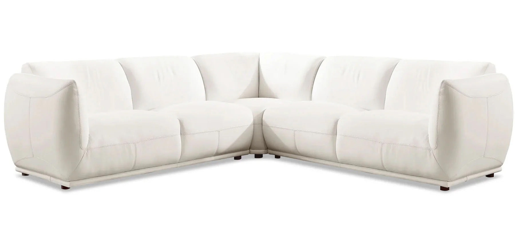 Moon White Top Grain Leather Sectional - MJM Furniture