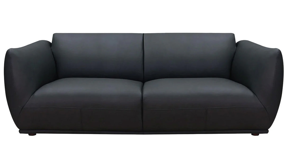 Moon Black Top Grain Leather Sofa - MJM Furniture