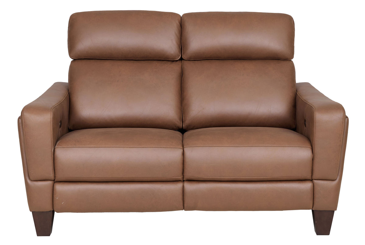 Nels Caramel Power Reclining Loveseat - MJM Furniture