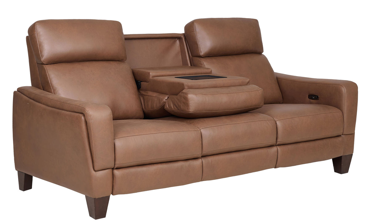 Nels Caramel Power Reclining Sofa - MJM Furniture