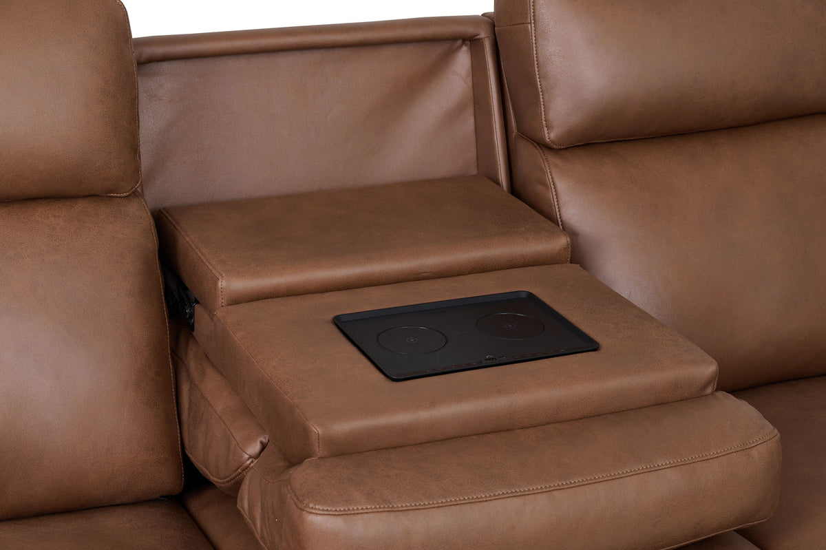 Nels Caramel Power Reclining Sofa - MJM Furniture