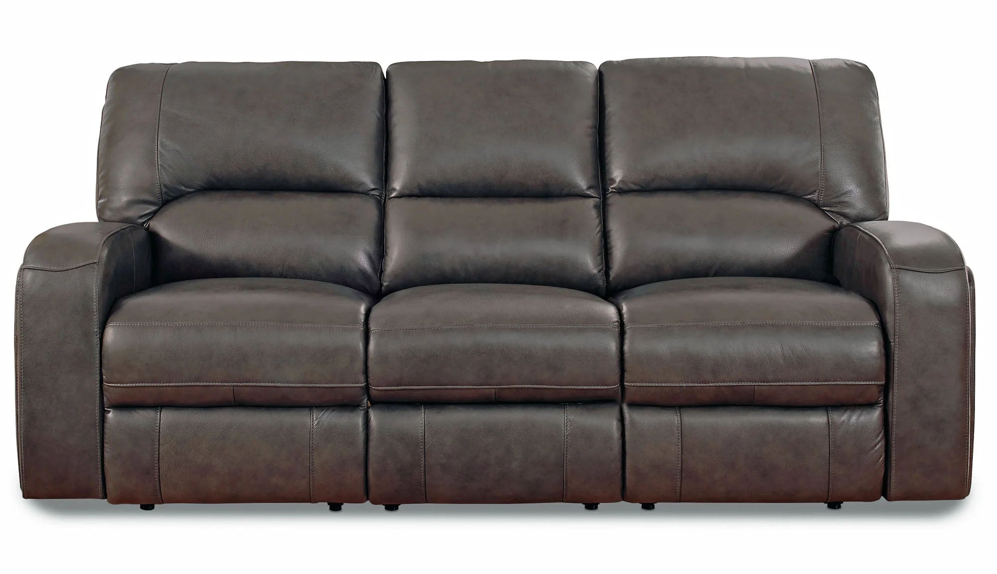 Newcastle Gray Leather Zero Gravity Power Reclining Sofa - MJM Furniture