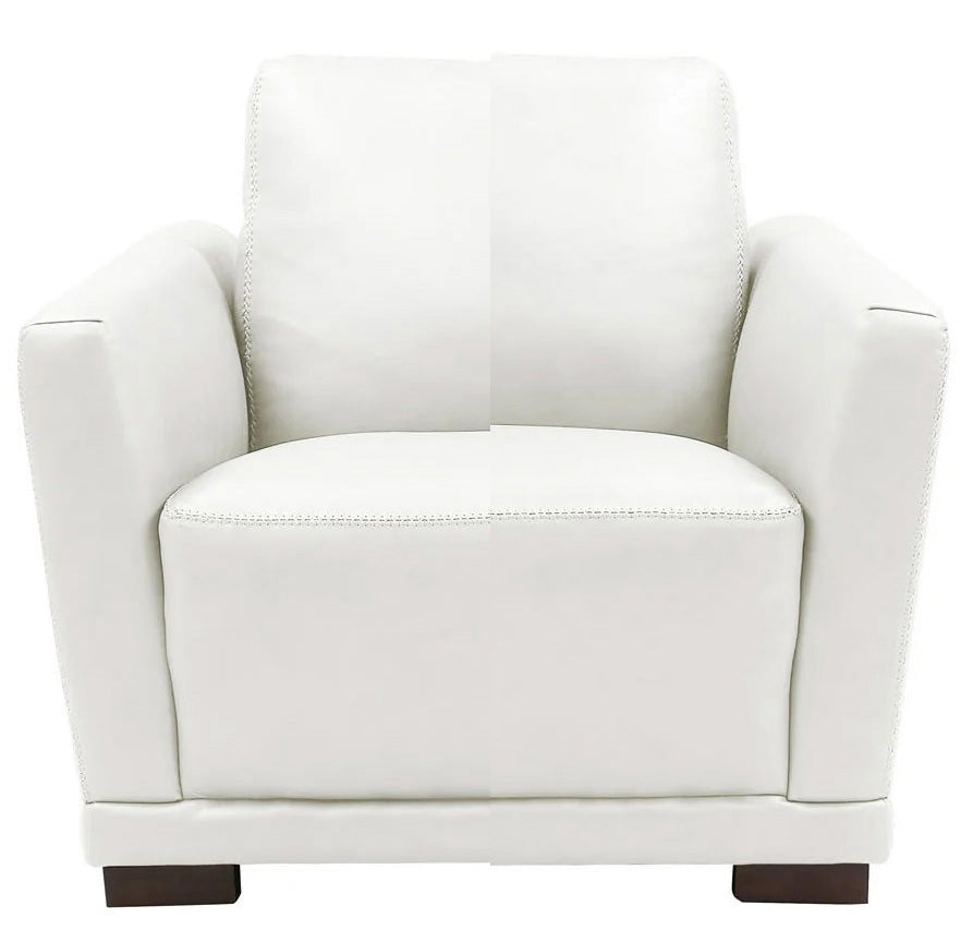 Oslo White Leather Sofa, Loveseat, &amp; Chair Set - MJM Furniture