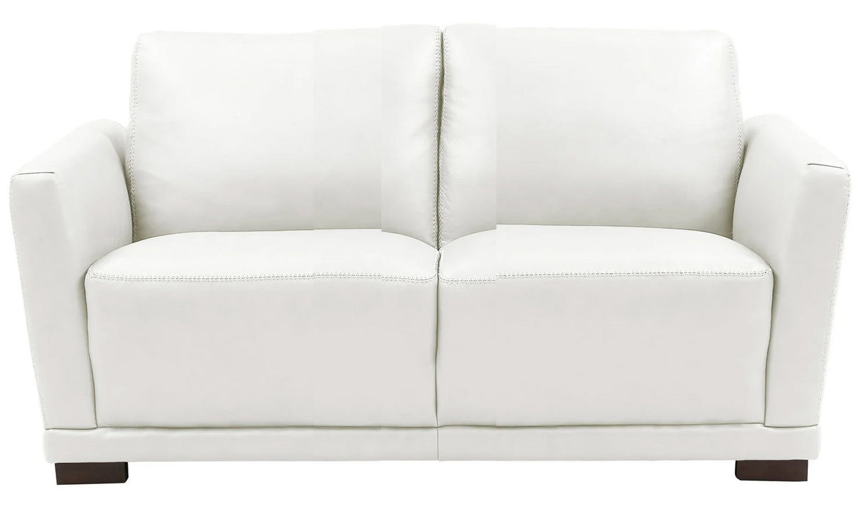 Oslo White Top Grain Leather Loveseat - MJM Furniture