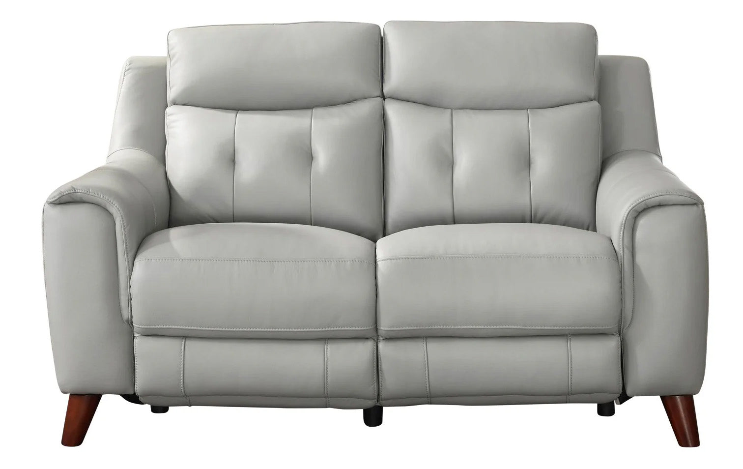 Paramount Silver Leather Zero Gravity Power Reclining Loveseat - MJM Furniture