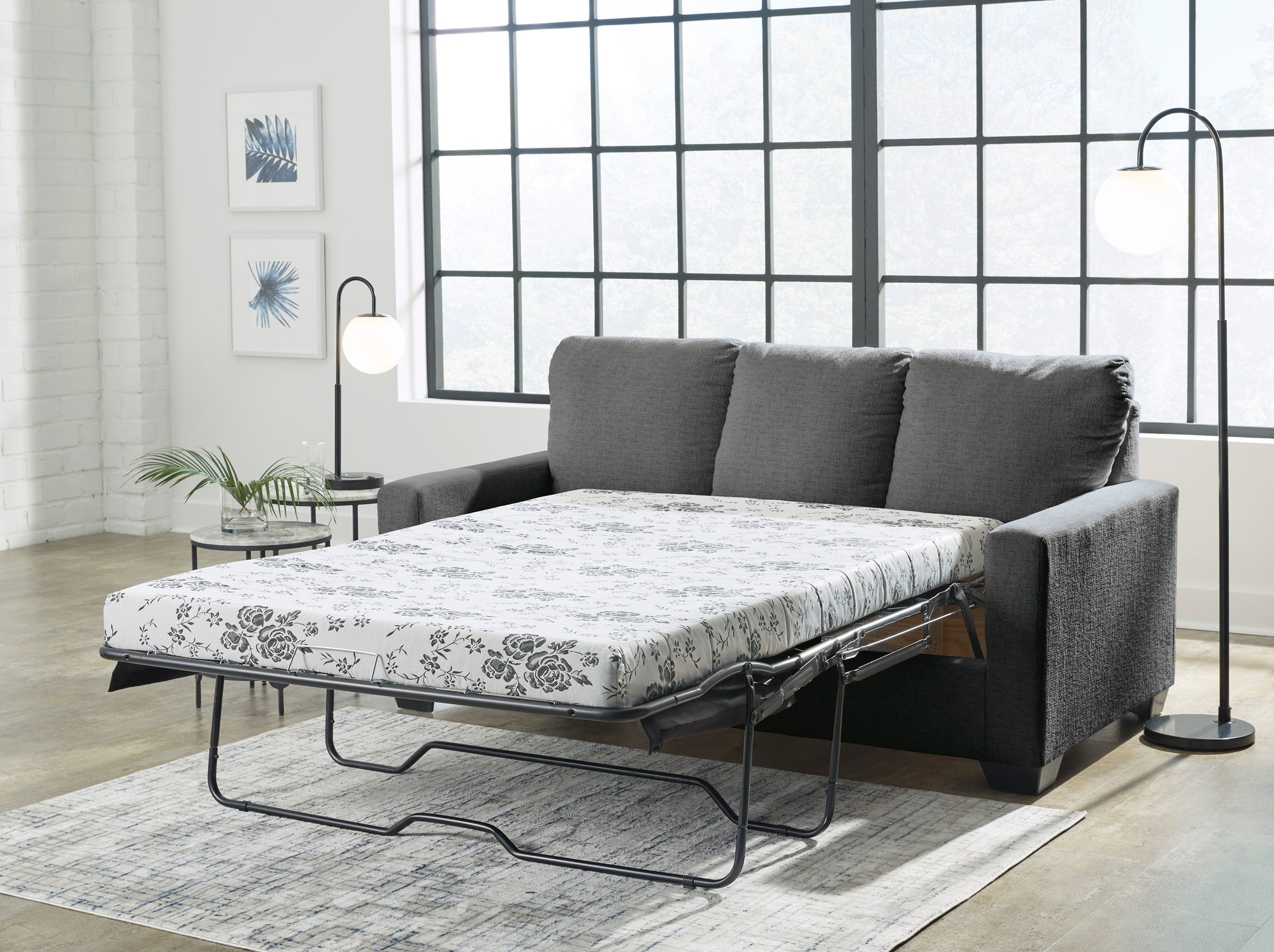 Rannis Pewter Double Sofa Bed Sleeper - MJM Furniture