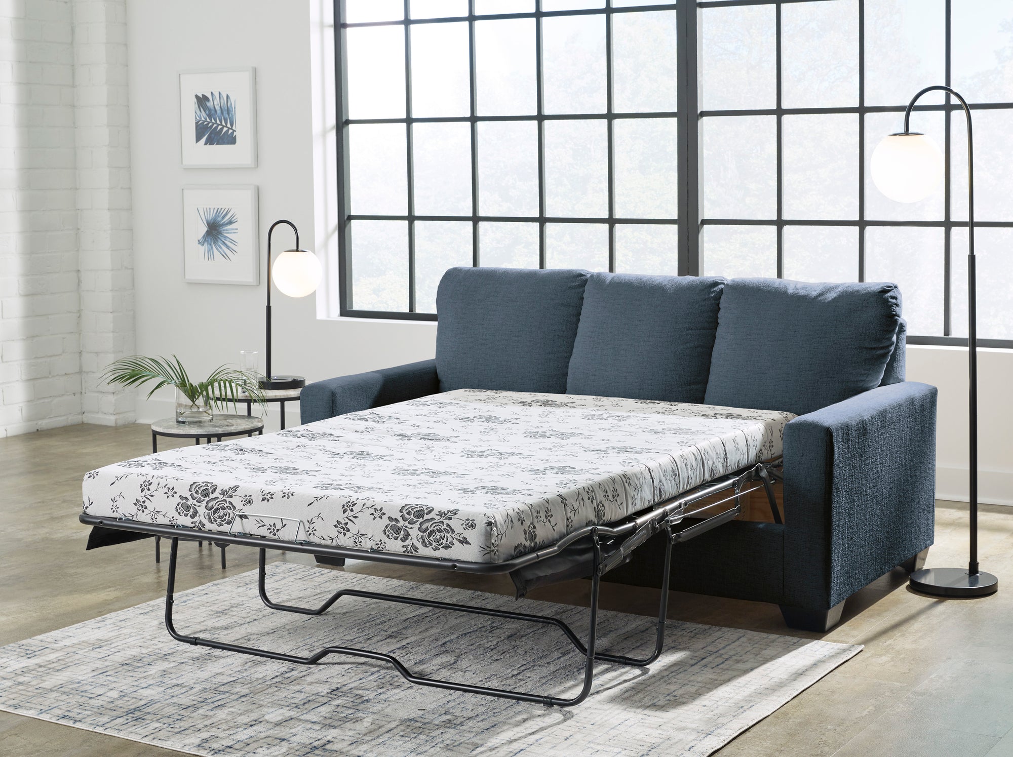 Rannis Navy Double Sofa Bed Sleeper - MJM Furniture