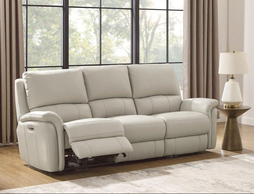 Tyler Vanilla Top Grain Leather Power Reclining Sofa - MJM Furniture