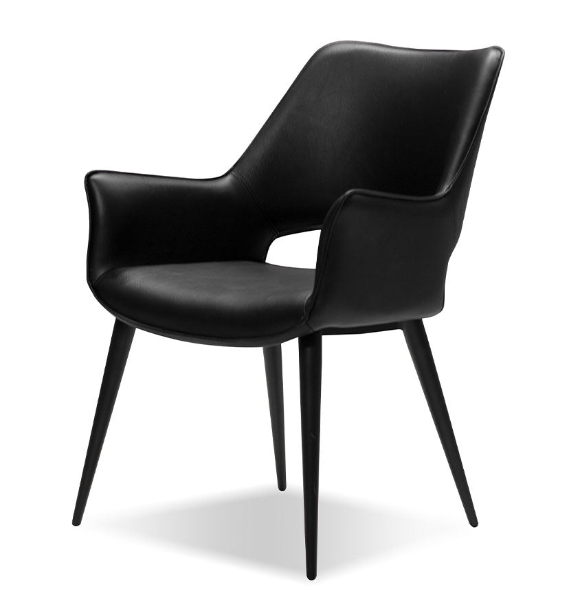 Stratford Black Leatherette Arm Chair - MJM Furniture