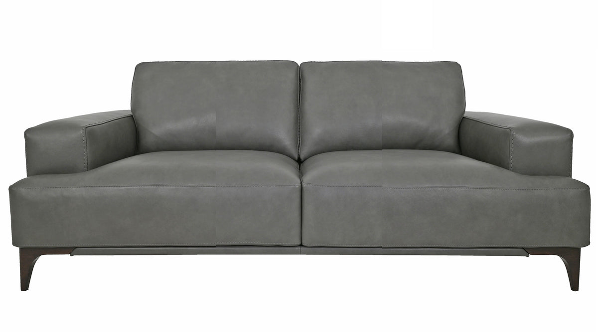 Vito Gray Top Grain Leather Loveseat - MJM Furniture