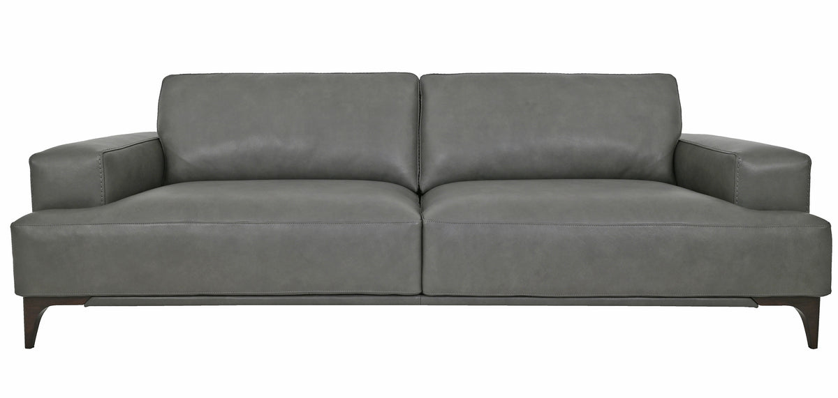 Vito Gray Top Grain Leather Sofa - MJM Furniture